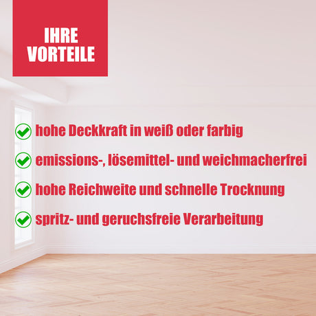 Raum mit Text über Farben.