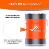 Farblose Versiegelung in Metallbehälter.