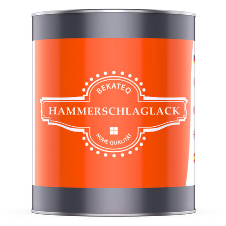 Dose mit Hammerschlaglack-Label.
