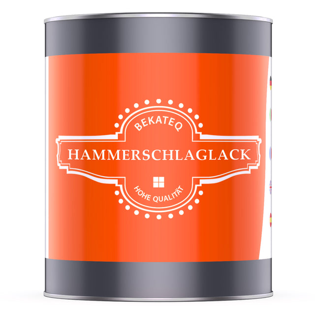 Dose mit Hammerschlaglack-Label.
