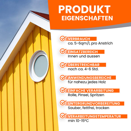 Gelbes Haus, Produkteigenschaften, Holzverarbeitung.