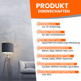 Produktmerkmale von Spachtel und Grundierung.
