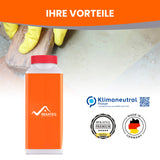 Flasche, Handschuhe, Logo, Siegel, Text.