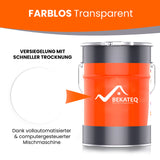 Farblose Versiegelung in Metallbehälter.